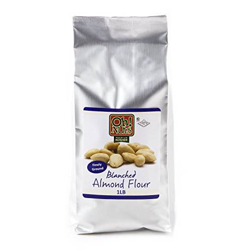 Oh Nuts Blanched Almond Flour for Gluten-Free, Super Fine Baking | 1 Lb. Bulk Wheat Substitute for Macarons and Protein-Rich Cookies| All-Purpose Kosher Fresh Meal for Vegan, Paleo & Keto Diets