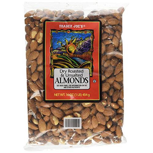 Trader Joe’s Dry Roasted & Unsalted Almonds, 16 Ounce