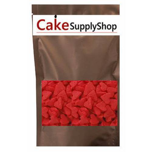 Sprinkle Deco Valentine Jumbo Red Heart Shapes Sprinkles for Cakes and CupcakesFood Decoration 4oz