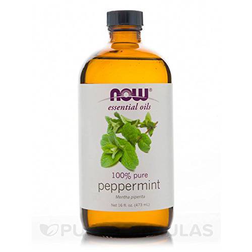 NOW Essential Oils - Peppermint Oil (100% Pure) - 16 fl. oz (473 ml) by NOW