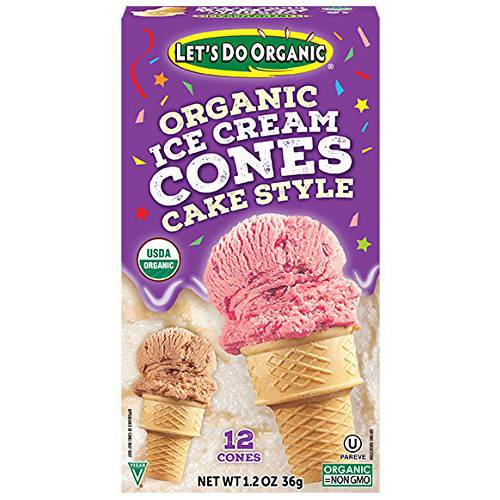 Let’s Do...Organic Ice Cream Cones, 12 Count Boxes (Pack of 12)