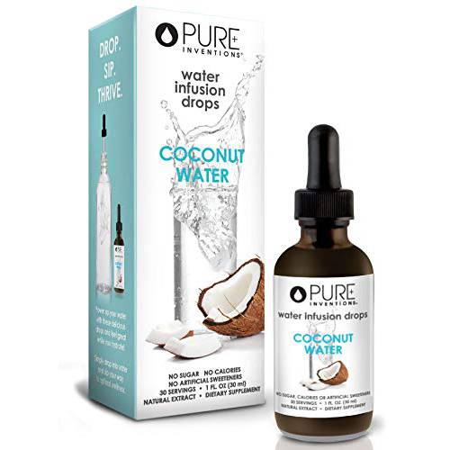 Pure Inventions - Water Infusion Drops - Coconut Water, 30 servings, 1oz (Package May Vary)