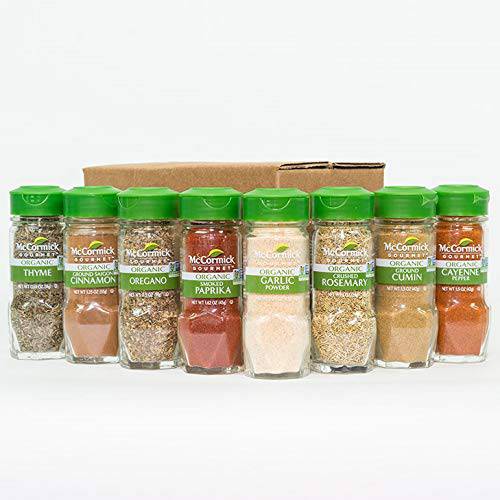 McCormick Gourmet Organic Spice Rack Refill Variety Pack, 8 count