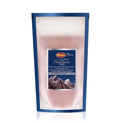 Shan Virgin Himalayan Pink Salt Fine Grain (800g) - Naturally Fortified with 84 Trace Minerals - Stand Up Pouch