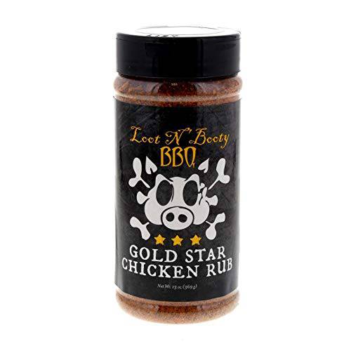 Loot N’ Booty BBQ Gold Star Chicken Rub 13 Oz Shaker