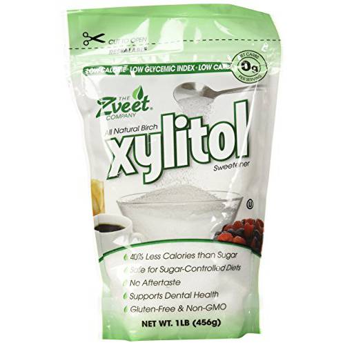 Zveet Birch Xylitol Sweetener | Keto Friendly, Non GMO Low Carb & Calorie Natural Sweetener Sugar Substitute | Kosher & Made in the USA | 1 Pound