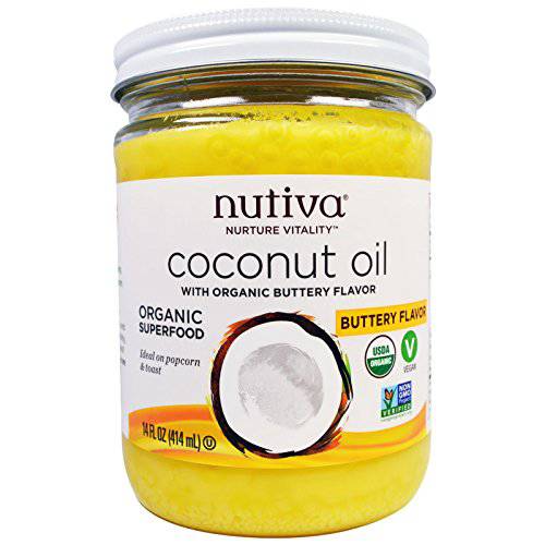 Nutiva, Organic Coconut Oil, Buttery Flavor, 14 fl oz Pack of 2