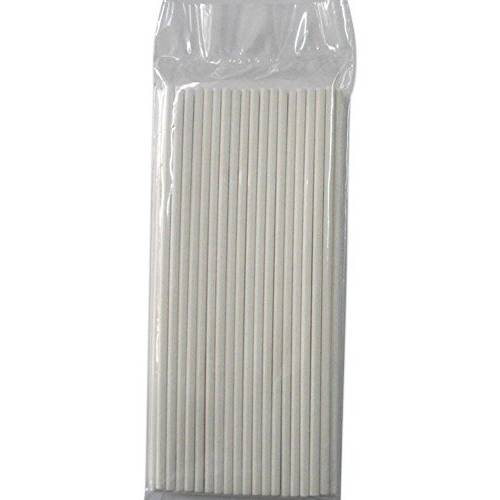 Cestari Cake Pop Sticks - Won’t Bend or Fall Apart - Candy Making Accessories - Food Grade Paper - Compostable - Baking Tools & Accessories - Set of 50 4.5 Inch Long White Dessert Sticks