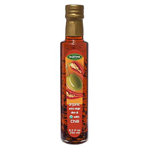 Mantova Chili Organic Extra Virgin Olive Oil, 8.5-Ounce Bottles (Pack of 3), Organic chili natural flavor