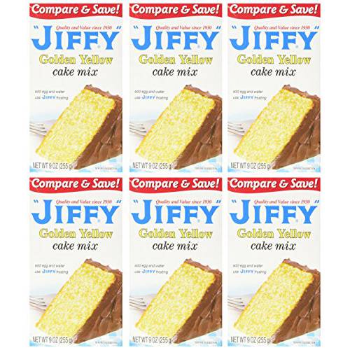 Jiffy Golden Yellow Cake Mix 9-oz Boxes (Pack of 6)
