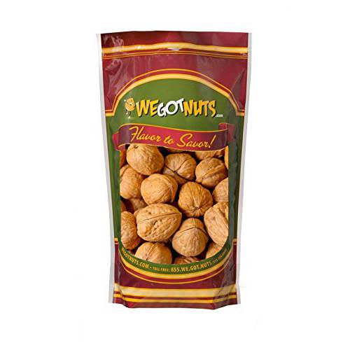 Raw California Walnuts In Shell – Premium Quality Whole & Unsalted Walnuts By We Got Nuts – Natural Healthy Snack For The Whole Family – Oil-Free & Diet-Friendly Flavor – Air-Tight Resealable Bag Package – 4 lbs