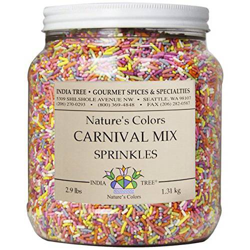 India Tree Nature’s Colors Sprinkles, Carnival Mix, 2.9-Pound
