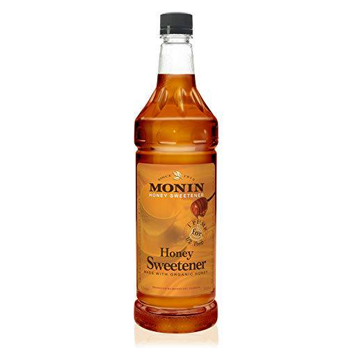 Monin - Organic Honey Sweetener, Low-Calorie Liquid Sweetener, Sugar Substitute, Coffee Syrup, Made with Organic Honey, Simple Syrup for Cocktails, Iced Tea, & More, Clean Label (1 Liter)