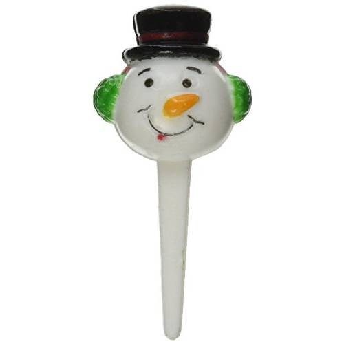 Oasis Supply3-D Snowman Cupcake/Cake Decorating Picks, 2 3/4-Inch, White with a Black Hat and Red Ear muffs, Set of 12