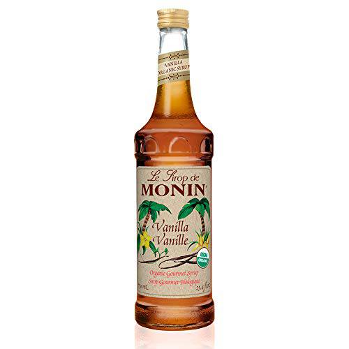 Monin - Organic Vanilla Syrup, Naturally Smooth Sweetness, Great for Coffee, Shakes, and Cocktails, Gluten-Free, Non-GMO (750 ml)