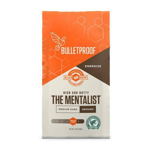 The Mentalist Ground Coffee, Medium Dark Roast, 12 Oz, Bulletproof Keto Friendly 100% Arabica Coffee, Certified Clean Coffee, Rainforest Alliance, Sourced from Guatemala, Colombia & El Salvador