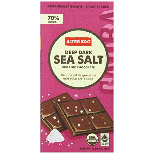 Eco | Dark Chocolate Bars | Pure Dark Cocoa, Fair Trade, Organic, Non-GMO, Gluten Free (Dark Sea Salt)