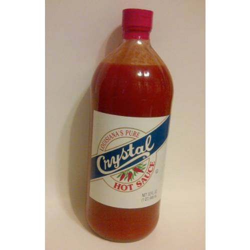 Crystal Louisiana’s Pure Hot Sauce, 32 Ounce, Aged Cayenne Peppers, Medium Heat, Flavor Gumbo to Bloody Mary’s