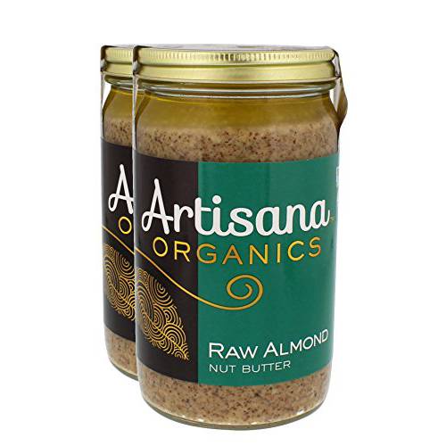 Artisana Organics Raw Almond Butter (2 Pack, 14oz Jars) | No Sugar Added, No Palm Oil, Vegan, Paleo and Keto Friendly, Non-GMO