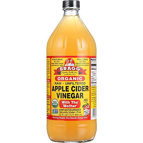 Bragg Organic Apple Cider Vinegar With the Mother– Raw, Unfiltered All Natural Ingredients (32 Fl Oz (Pack of 1))