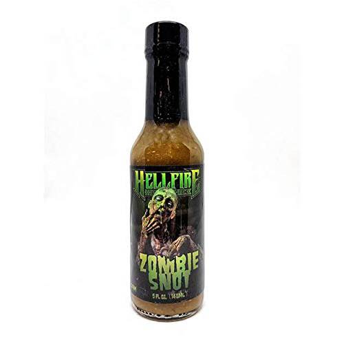 Hellfire Zombie Snot Hot Sauce, Award-Winning Chilehead Salsa Verde Sauce, Made with Carolina Reaper Peppers, World’s Best Taco Sauce, Gourmet, Vegan, and Gluten Free, 5 oz.