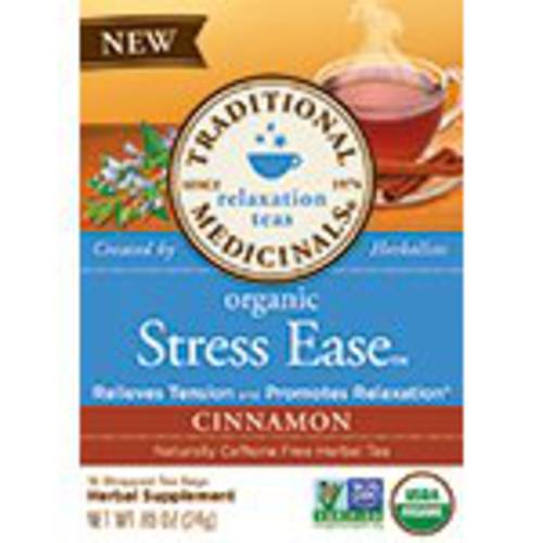 Traditional Medicinals Organic Stress Ease Cinnamon Relaxation Tea, 16 Tea Bags (Pack of 2)
