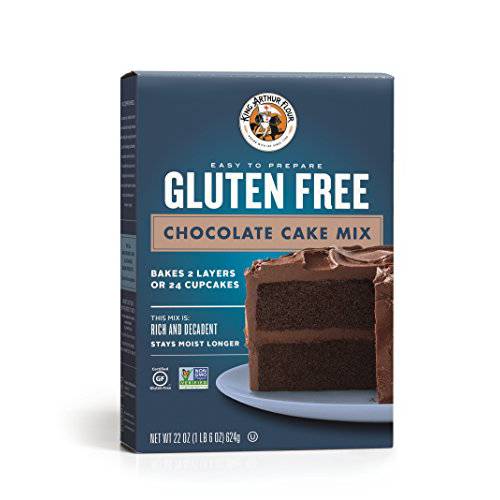 King Arthur, Gluten-Free Chocolate Cake Mix, Gluten-Free, Non-GMO Project Verified, Certified Kosher, Non-Dairy, 22 Ounces
