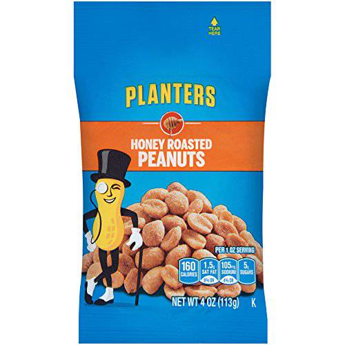 Planters Honey Roasted Peanuts, 4 Ounce (Pack of 12)