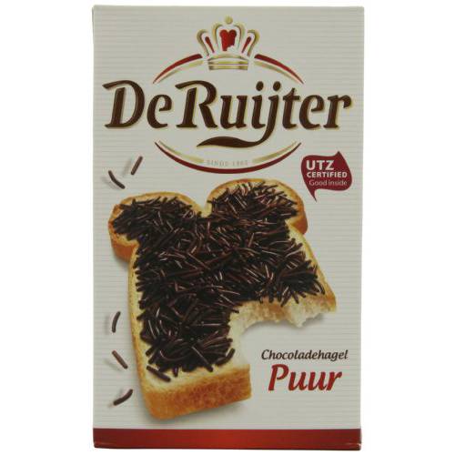 Deruyter Chocoadehagel Puur (Dark Chocolate Sprinkles), 14-Ounces Boxes (Pack of 3)