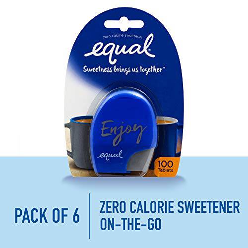 EQUAL 0 Calorie Sweetener Tablets, Sugar Substitute, Zero Calorie Sugar Free Sweetener Tablets, 100-Count (Pack of 6)