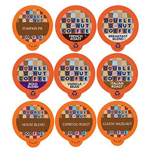 Double Donut Coffee Variety Pack, Including Flavored Coffee Pods, Medium Roast, & Dark Roast Coffee, Single Serve Coffee for Keurig K Cup Brewers, 40 Count