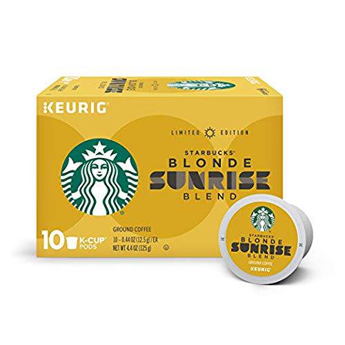 Starbucks Sunrise Blend Coffee K-Cup Pods | Blonde Roast Coffee Pods for Keurig Brewers | 1 Box (10 Pods)