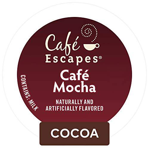 Cafe Escapes Cafe Mocha Coffee Beverage, Single-Serve Keurig K-Cup Pods, 96 Count