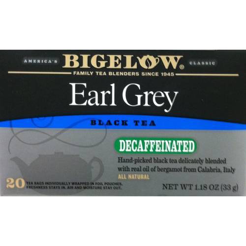 Bigelow Tea Earl Grey Black Tea Decaffeinated - 20 Tea Bags