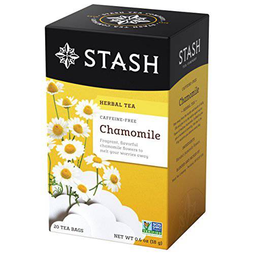 Stash Tea Chamomile Herbal Tea - Naturally Caffeine Free, Non-GMO Project Verified Premium Tea with No Artificial Ingredients, 20 Count (Pack of 6) - 120 Bags Total