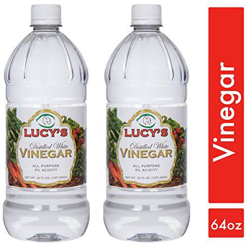 Lucy’s Family Owned - Natural Distilled White Vinegar, 32 oz. bottle (Pack of 2) - 5% Acidity