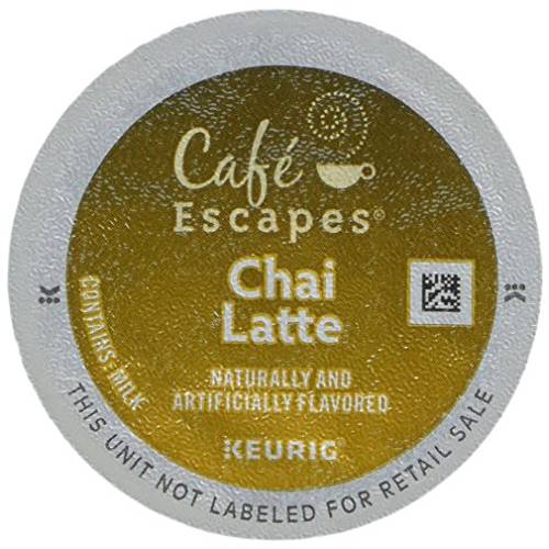 Cafe Escapes, Chai Latte Tea Beverage, Single-Serve Keurig K-Cup Pods, 48 Count (2 Boxes of 24 Pods)
