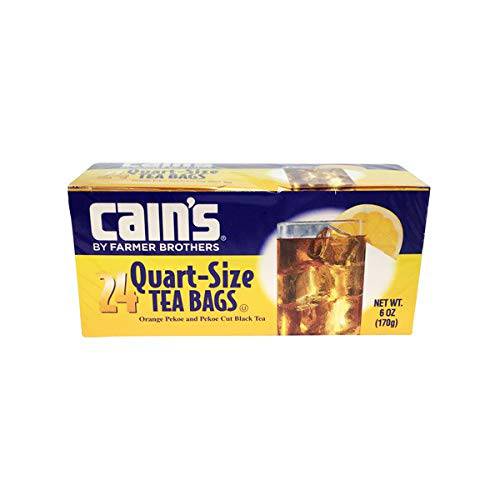 Cain’s Orange Pekoe & Pekoe Cut Black Tea Quart Size Tea Bags, 24 Count