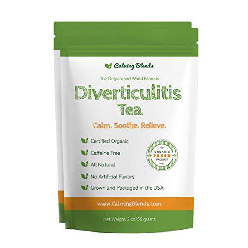 Calming Blends Diverticulitis and Diverticulosis Tea | Certified Organic, Caffeine Free, Supports Digestive Health | 2 Pack