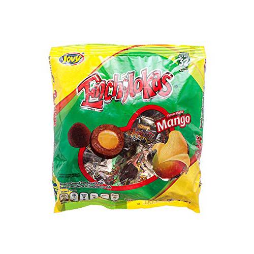 Jovy Enchilokas Candy. Mango Flavored Tamarind Covered Gummies With Chili. Net wt 1-lb 1-oz