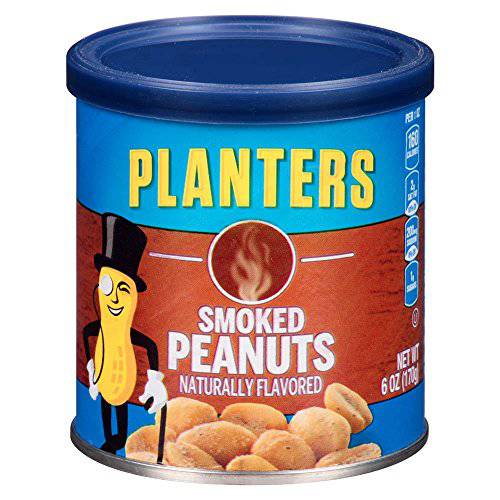 Planters Smoked Peanuts (8 ct Pack, 6 oz Canisters)