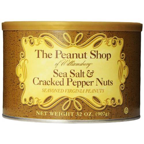 The Peanut Shop of Williamsburg Seasoned Virginia Peanuts, Sea Salt & Cracked Pepper, 32 Ounce