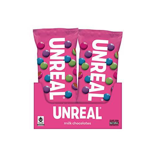 UNREAL Milk Chocolate Gems | Certified Fair Trade, Non-GMO | Made with Gluten Free Ingredients and Colors from Nature | No Sugar Alcohols or Soy | 12 Snack Packs