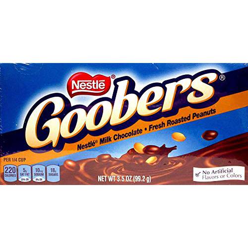 Nestle Goobers - Chocolate Covered Peanuts (Pack of 4) 3.5 oz Theater Boxes