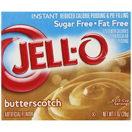 JELL-O Butterscotch Sugar Free Fat Free Instant Pudding & Pie Filling Mix (1 oz Box)