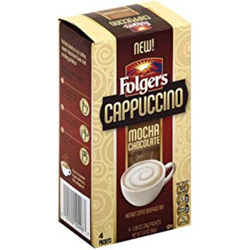 Folgers Cappuccino Mocha Chocolate Instant Coffee Beverage Mix, 0.85 Ounce (Pack of 32)