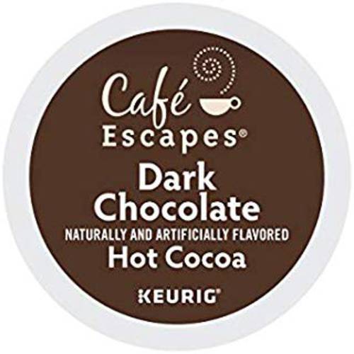 Cafe Escapes, Dark Chocolate Hot Cocoa, Single-Serve Keurig K-Cup Pods, 96 Count (4 Boxes of 24 Pods)