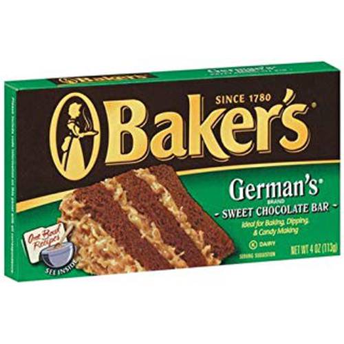 Baker’s German’s Chocolate, 4-Ounce Bars (Pack of 4)