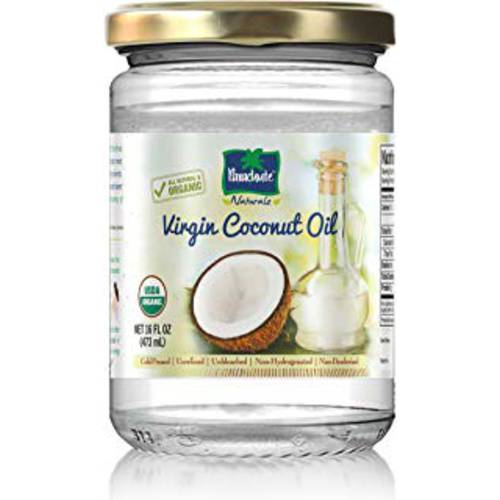 Parachute Naturalz Extra Virgin Coconut Oil | 100% Organic Cooking Oil, Hair Oil and Skin Oil | Cold Pressed | USDA Certified | 16 fl. oz Glass Jar (473 ml)