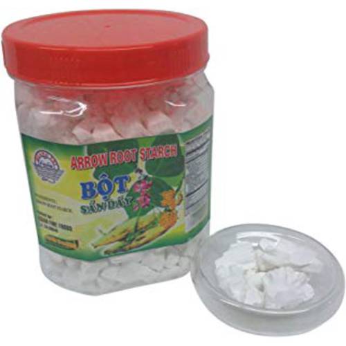 Arrowroot Bot San Day Asian Thickener. Snack Sized Chunks of Crunchy Arrow Root Starch, 14 oz Jar.